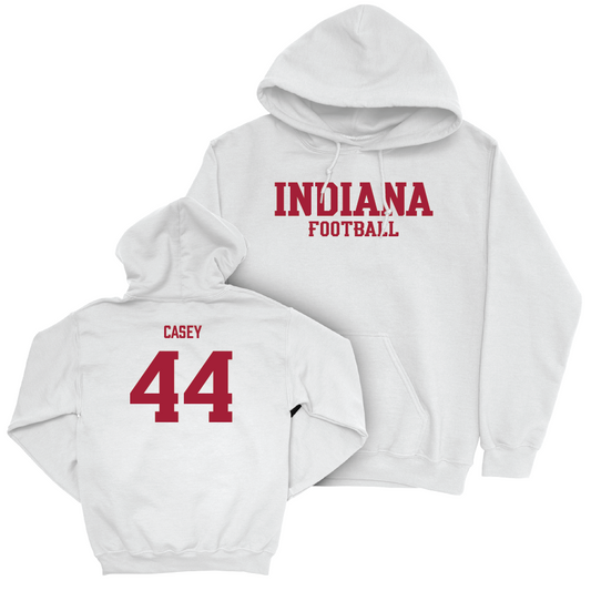 Football White Staple Hoodie - Aaron Casey | #44 Youth Small