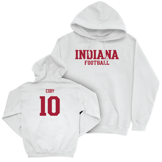 Football White Staple Hoodie - Andison Coby | #10 Youth Small