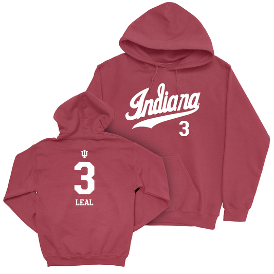 Men's Basketball Crimson Script Hoodie - Anthony Leal | #3 Youth Small