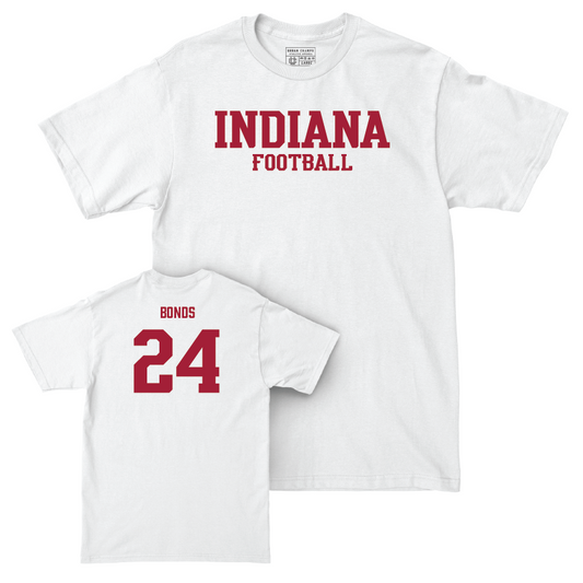 Football White Staple Comfort Colors Tee - Bryson Bonds | #24 Youth Small