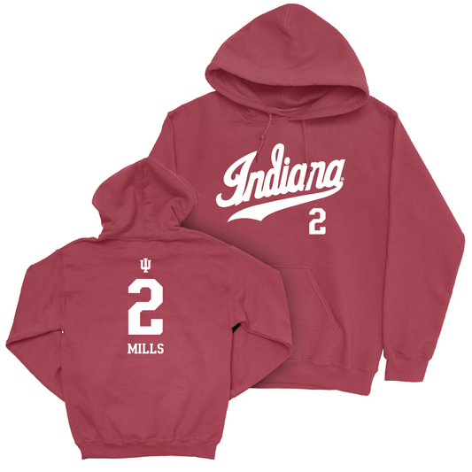 Volleyball Crimson Script Hoodie - Carly Mills | #2 Youth Small