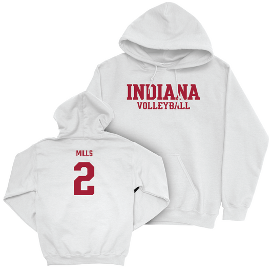 Volleyball White Staple Hoodie - Carly Mills | #2 Youth Small