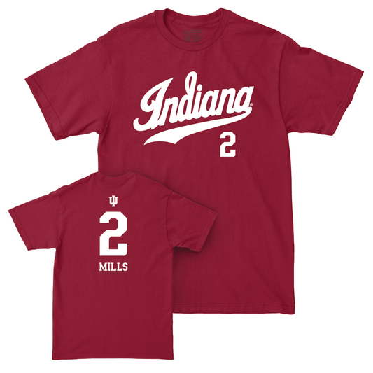 Volleyball Crimson Script Tee - Carly Mills | #2 Youth Small