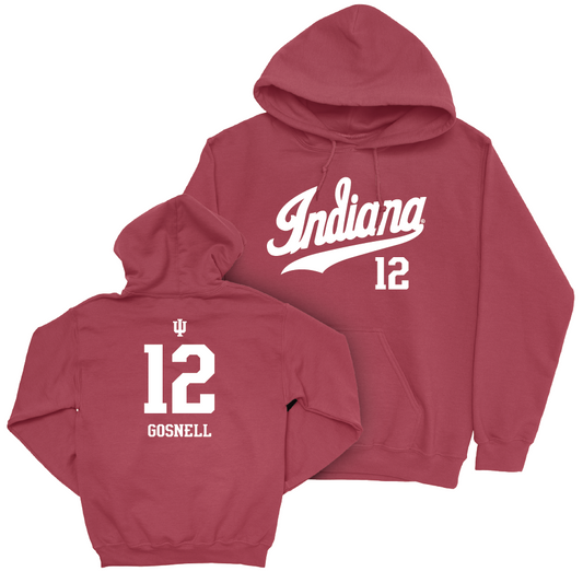 Volleyball Crimson Script Hoodie - Grae Gosnell | #12 Youth Small