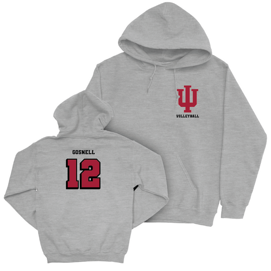 Volleyball Sport Grey Vintage Hoodie - Grae Gosnell | #12 Youth Small