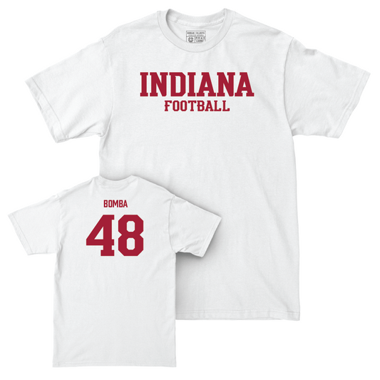 Football White Staple Comfort Colors Tee - James Bomba | #48 Youth Small