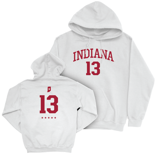 Men's Basketball White Shirsey Hoodie - Shaan Burke | #13 Youth Small