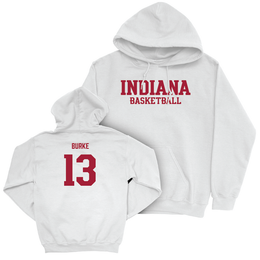 Men's Basketball White Staple Hoodie - Shaan Burke | #13 Youth Small