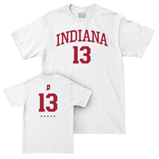 Men's Basketball White Shirsey Comfort Colors Tee - Shaan Burke | #13 Youth Small