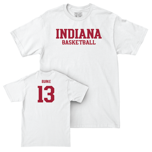 Men's Basketball White Staple Comfort Colors Tee - Shaan Burke | #13 Youth Small