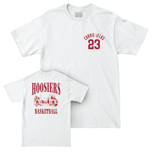 Women's Basketball White Gates Comfort Colors Tee - Sharnecce Currie-Jelks | #23 Youth Small