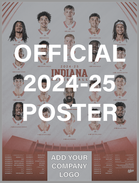 Corporate Sponsored Indiana 2024-2025 Men's Basketball Official Poster (18" x 24")