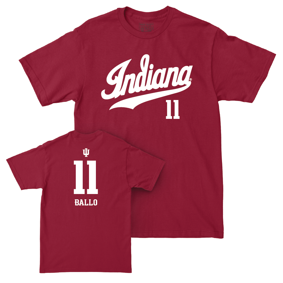 Men's Basketball Crimson Script Tee   - Oumar Ballo