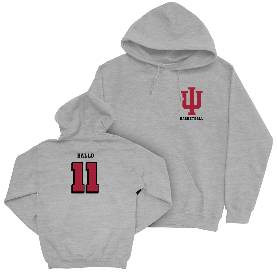 Men's Basketball Sport Grey Vintage Hoodie   - Oumar Ballo
