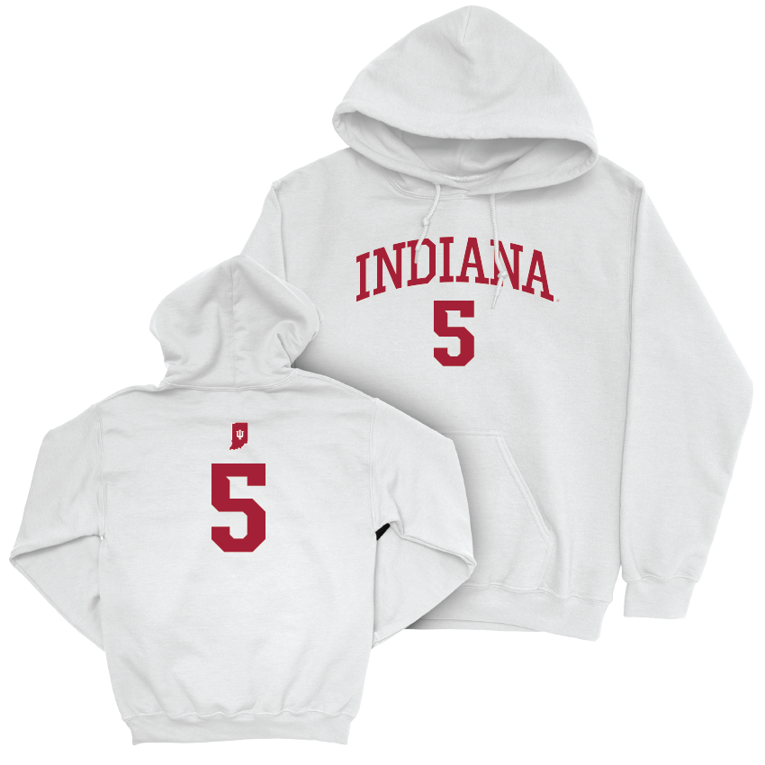 Women's Basketball White Shirsey Hoodie - Lenée  Beaumont | #5