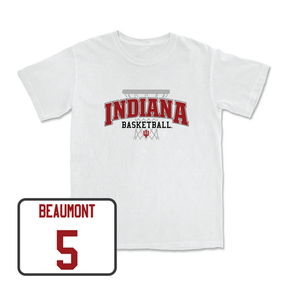 White Indiana Women's Basketball Comfort Colors Tee - Lenée   Beaumont