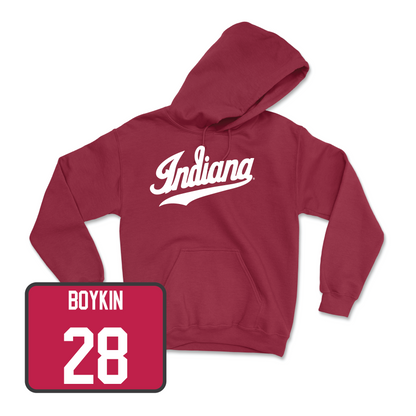 Crimson Indiana Football Script Hoodie - Jaz  Boykin