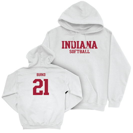 Softball White Staple Hoodie    - Sydni Burko