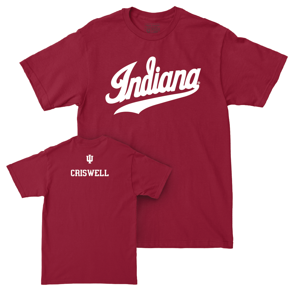 Men's Track & Field Crimson Script Tee    - Kush Criswell