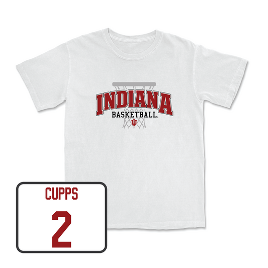 White Indiana Men's Basketball Hoop Comfort Colors Tee - Gabe  Cupps