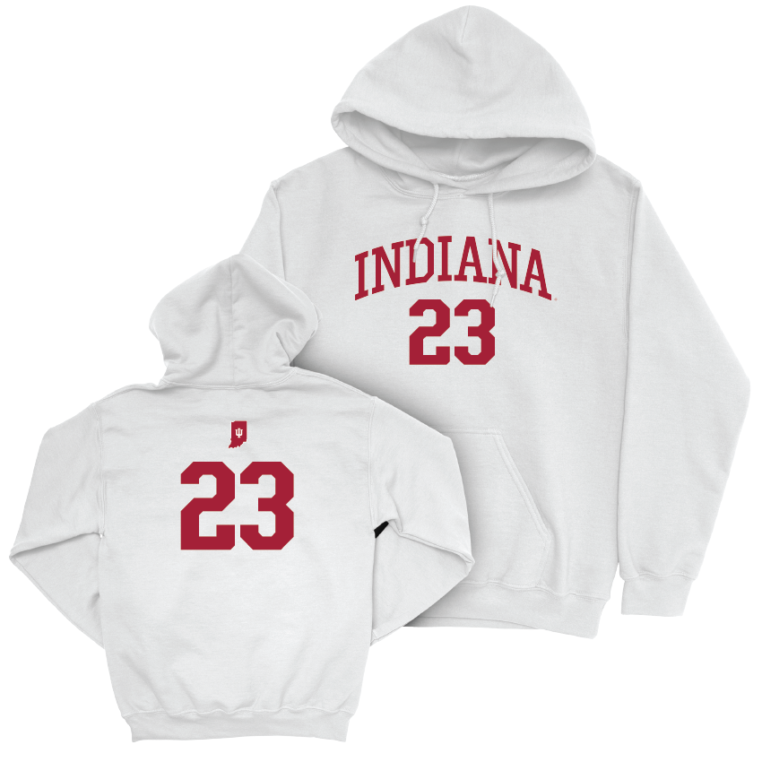 Women's Basketball White Shirsey Hoodie - Sharnecce Currie-Jelks | #23