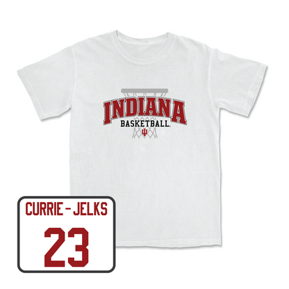 White Indiana Women's Basketball Comfort Colors Tee - Sharnecce Currie-Jelks