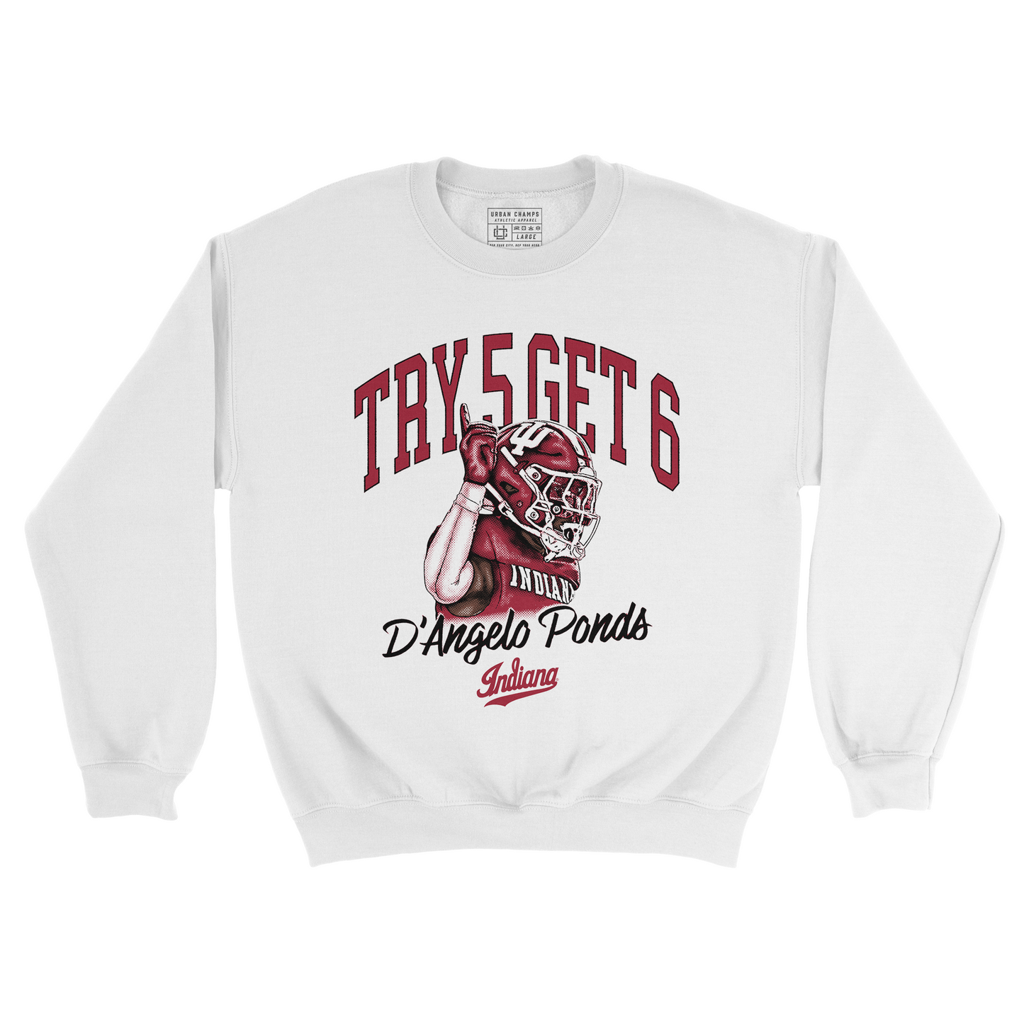 EXCLUSIVE RELEASE -D'Angelo Ponds "Try 5 Get 6" White Crew