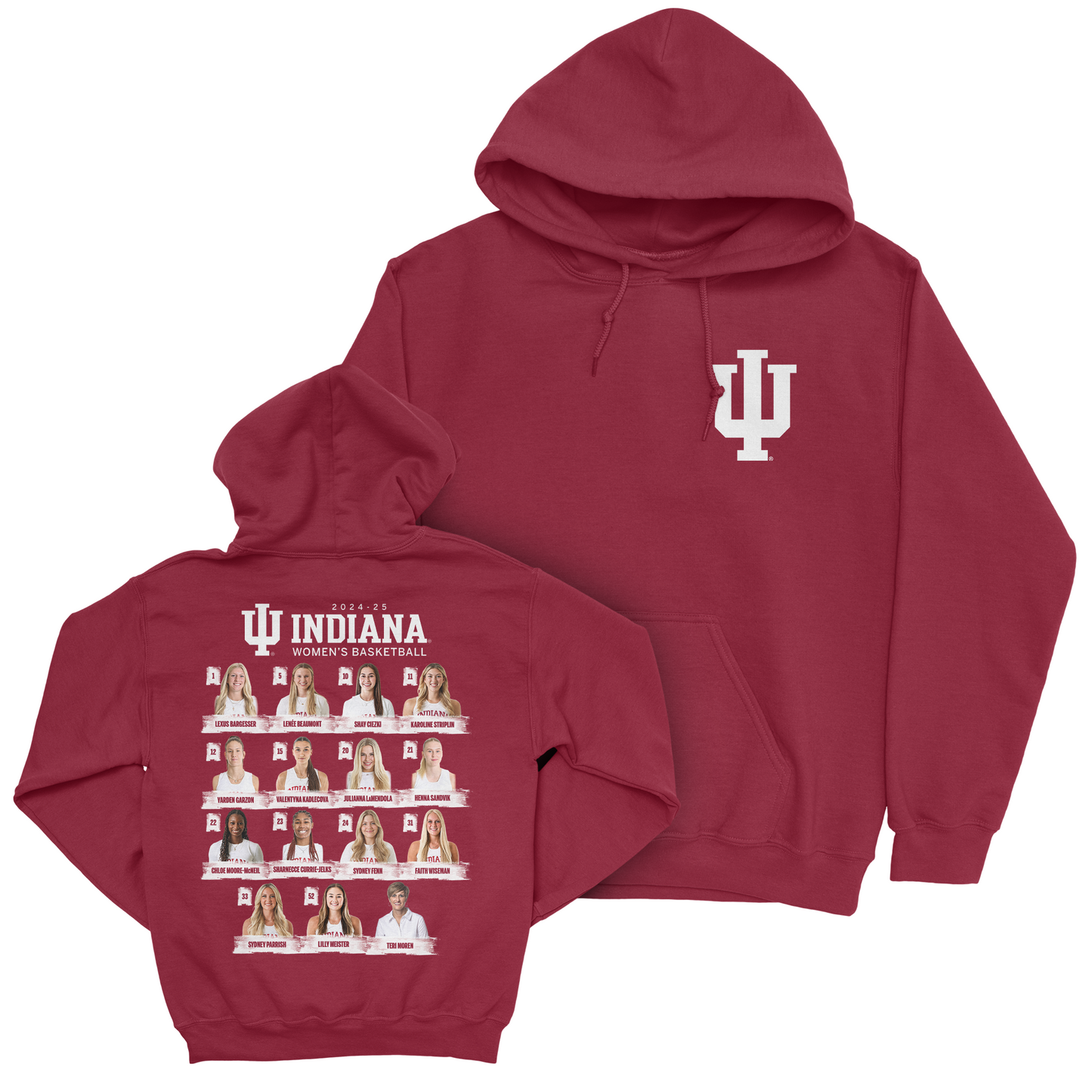 EXCLUSIVE RELEASE: Indiana Women's Basketball Floating Heads Crimson Hoodie