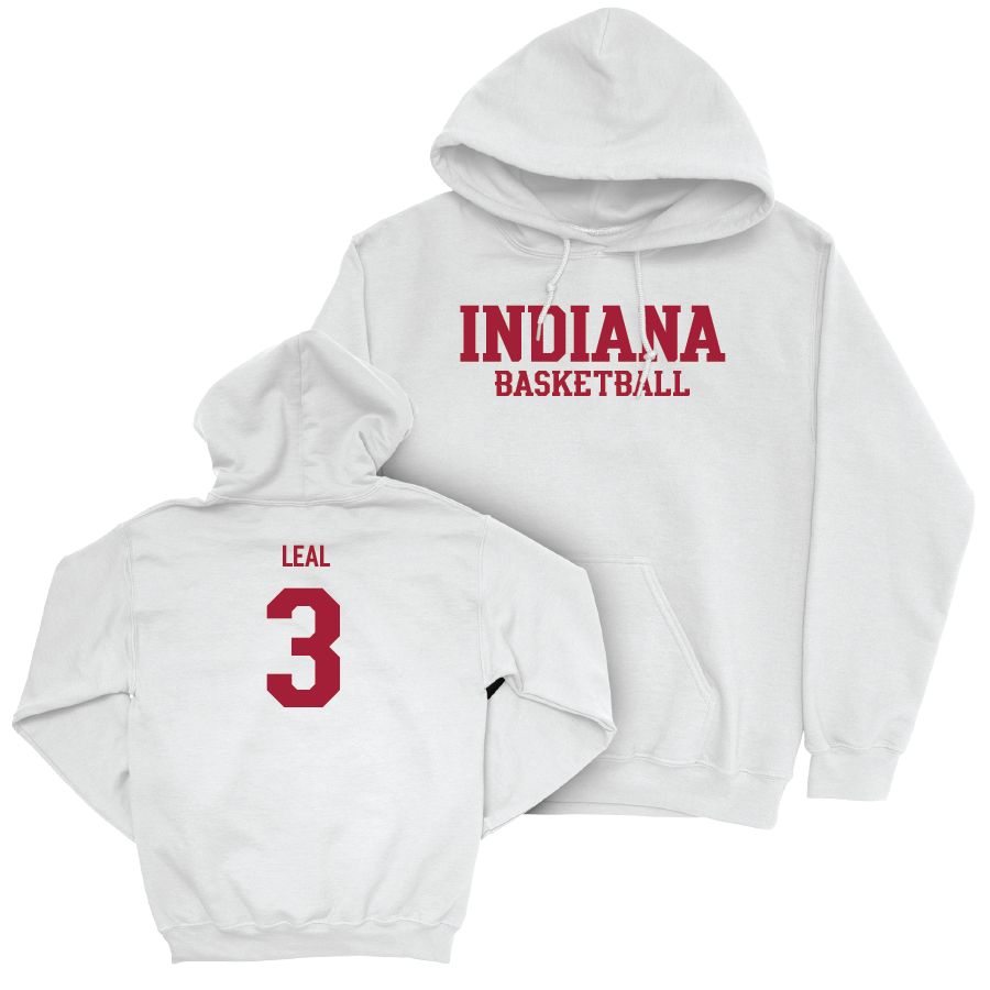 Men's Basketball White Staple Hoodie - Anthony Leal | #3 Youth Small