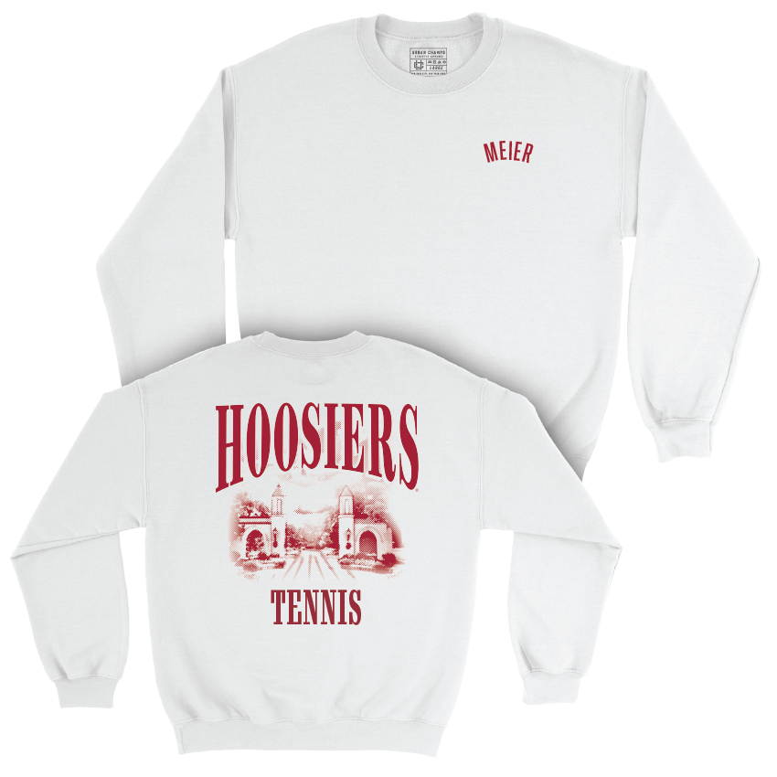 Men's Tennis White Gates Crew - Andrew Meier Youth Small