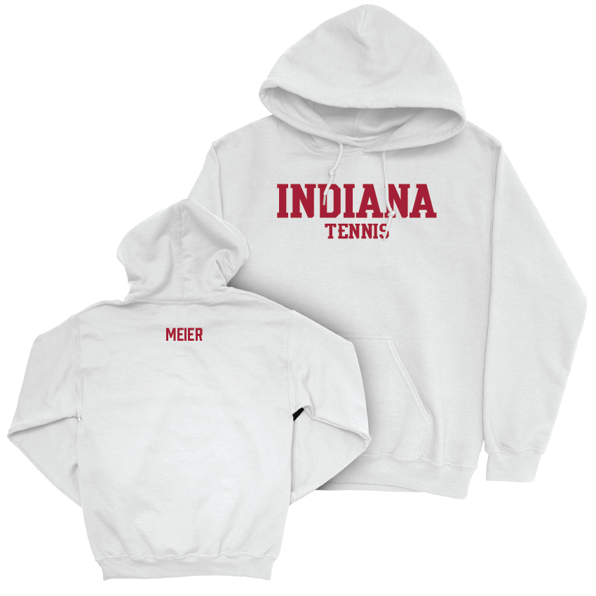 Men's Tennis White Staple Hoodie - Andrew Meier Youth Small