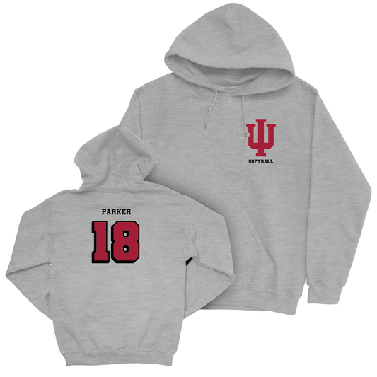 Softball Sport Grey Vintage Hoodie - Avery Parker | #18 Youth Small