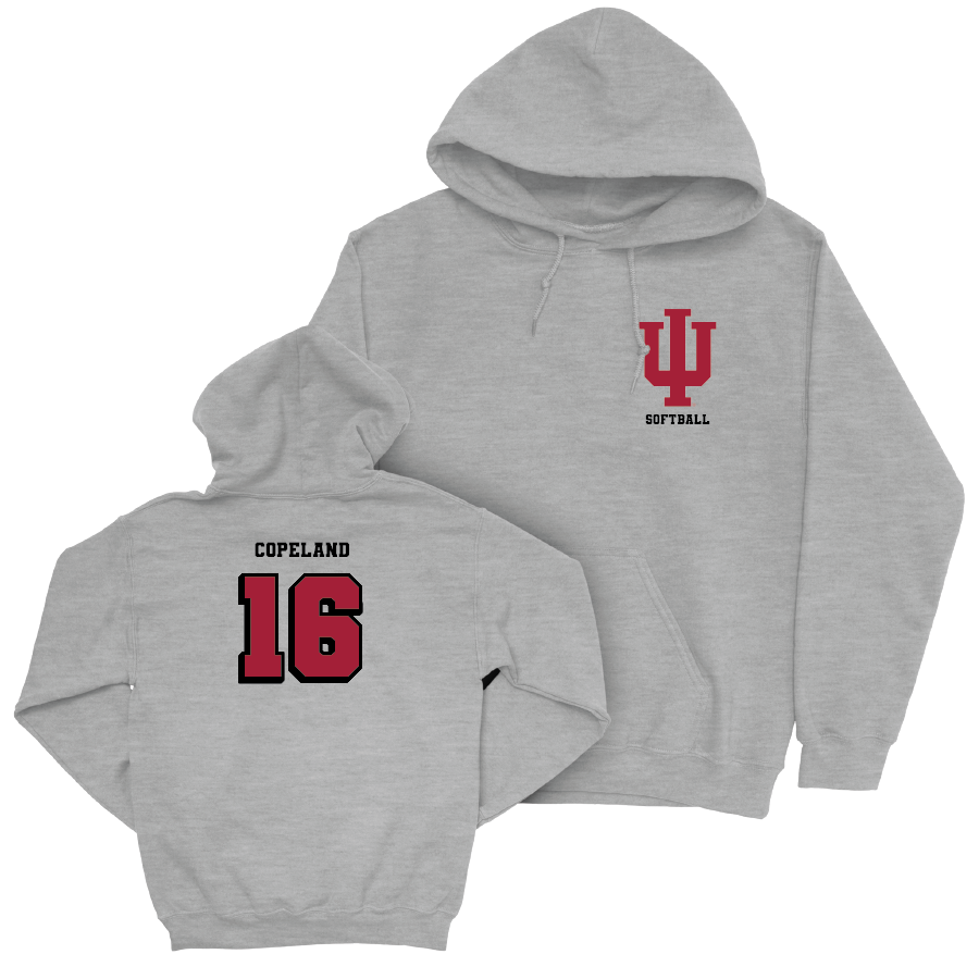 Softball Sport Grey Vintage Hoodie - Brianna Copeland | #16 Youth Small