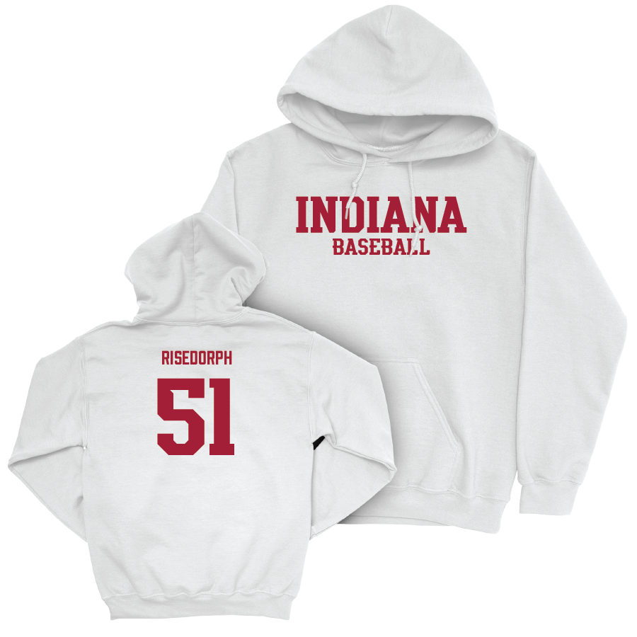 Baseball White Staple Hoodie - Brayden Risedorph | #51 Youth Small