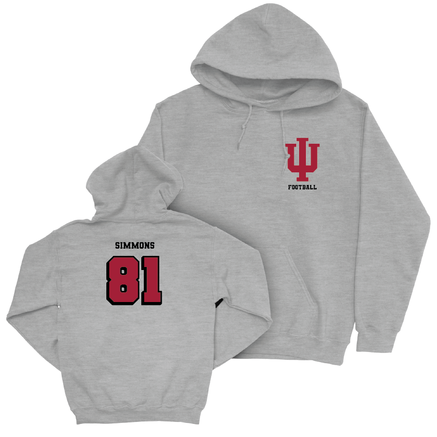 Football Sport Grey Vintage Hoodie - Brady Simmons | #81 Youth Small