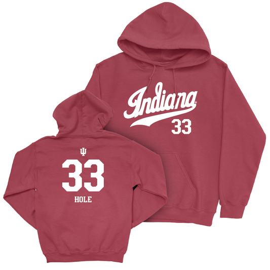 Football Crimson Script Hoodie - Connor Hole | #33 Youth Small