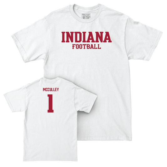 Football White Staple Comfort Colors Tee - Donaven McCulley | #1 Youth Small
