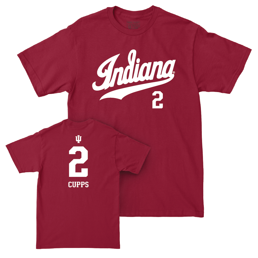 Men's Basketball Crimson Script Tee - Gabe Cupps | #2 Youth Small