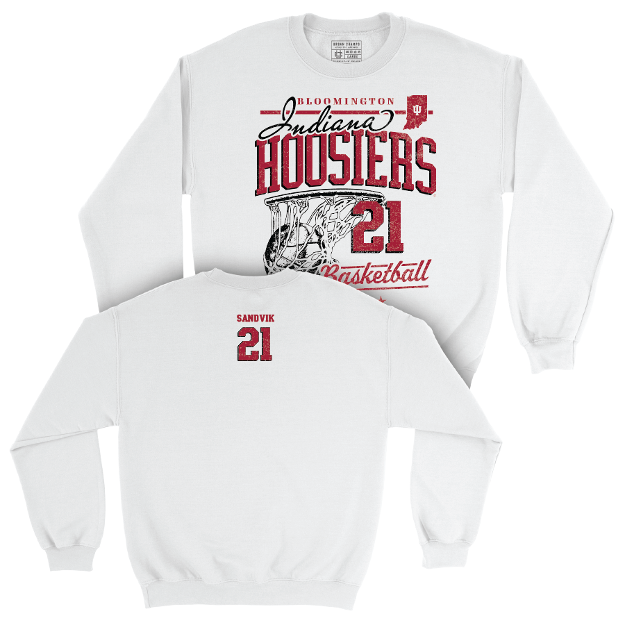 Women's Basketball White Hardwood Crew - Henna Sandvik | #21 Youth Small