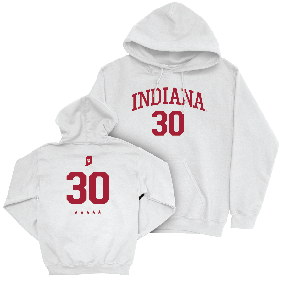 Men's Basketball White Shirsey Hoodie - Ian Stephens | #30 Youth Small