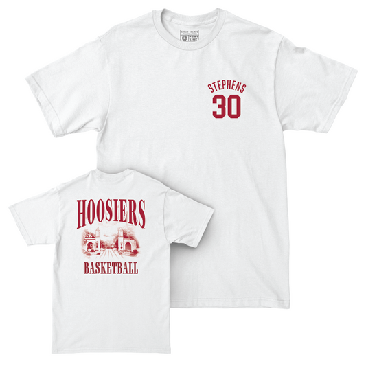 Men's Basketball White Gates Comfort Colors Tee - Ian Stephens | #30 Youth Small