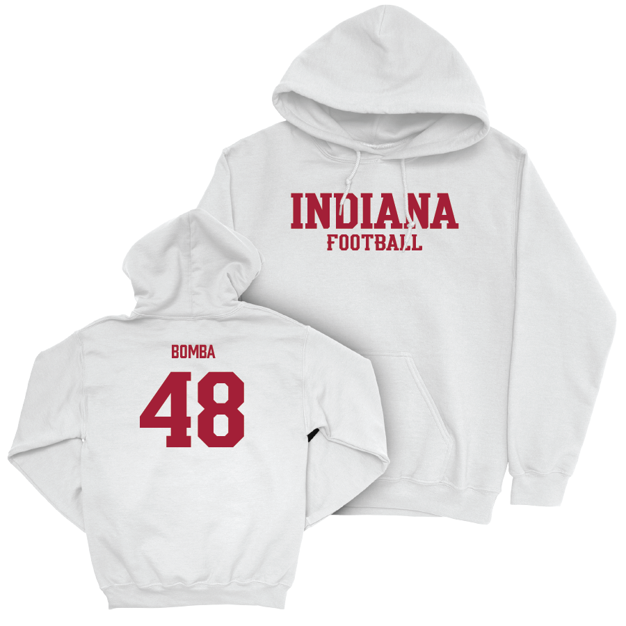 Football White Staple Hoodie - James Bomba | #48 Youth Small