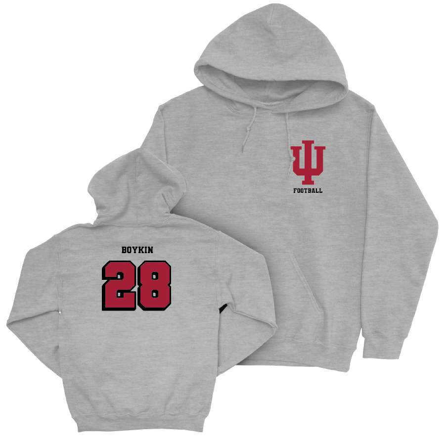 Football Sport Grey Vintage Hoodie - Jaz Boykin | #28 Youth Small