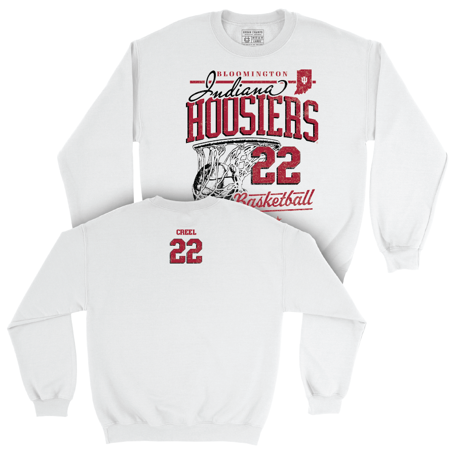 Men's Basketball White Hardwood Crew - Jackson Creel | #22 Youth Small