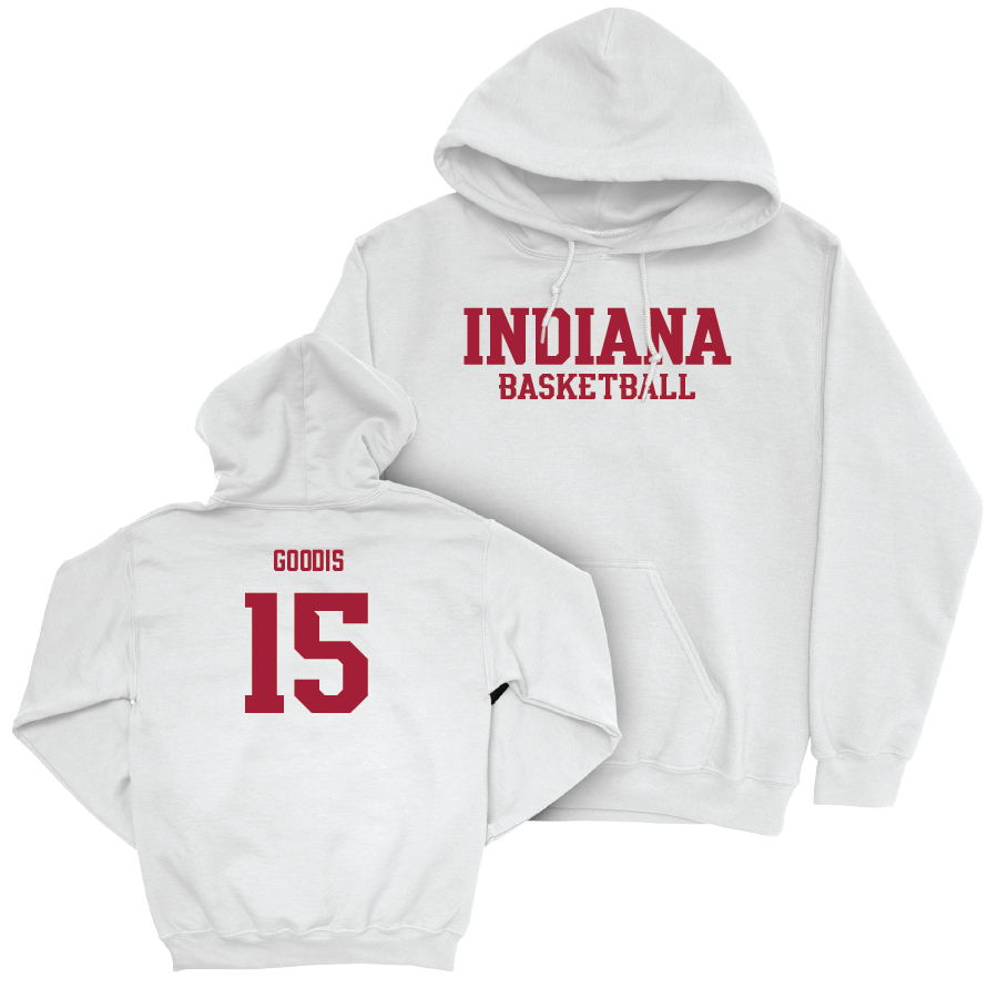 Men's Basketball White Staple Hoodie - James Goodis | #15 Youth Small