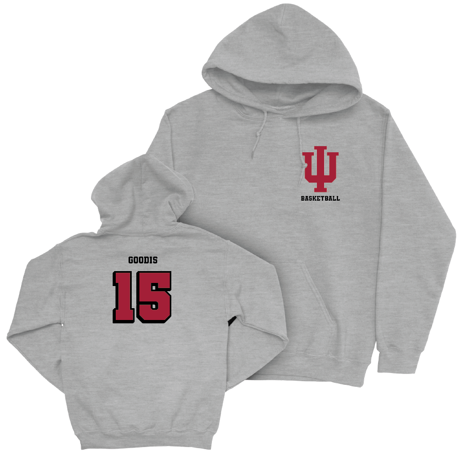 Men's Basketball Sport Grey Vintage Hoodie - James Goodis | #15 Youth Small