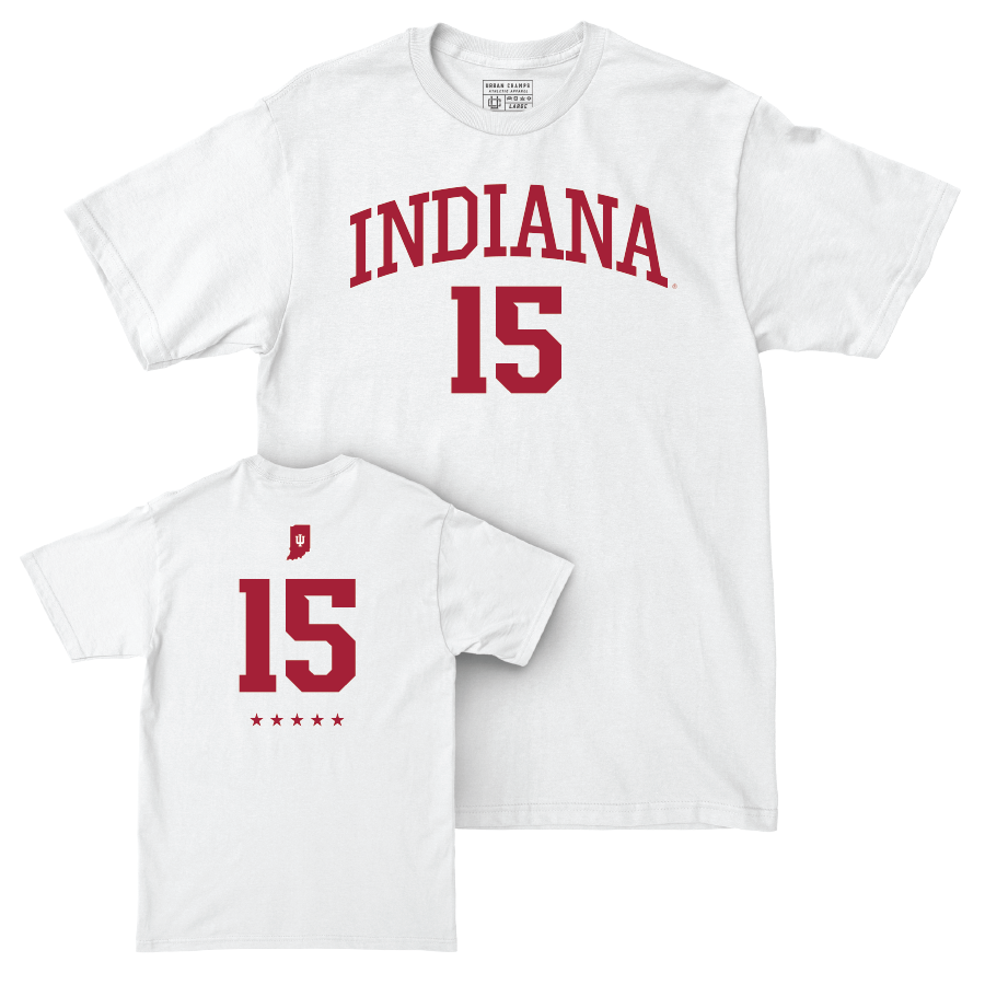 Men's Basketball White Shirsey Comfort Colors Tee - James Goodis | #15 Youth Small