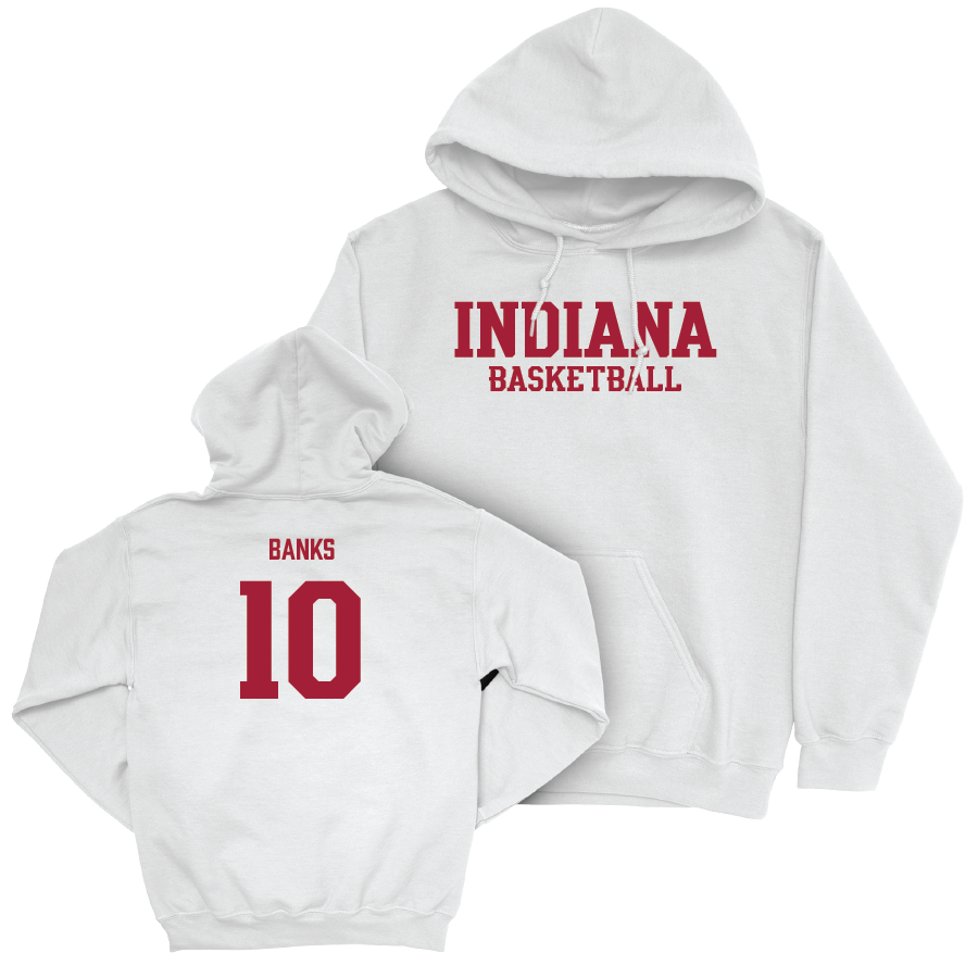 Men's Basketball White Staple Hoodie - Kaleb Banks | #10 Youth Small