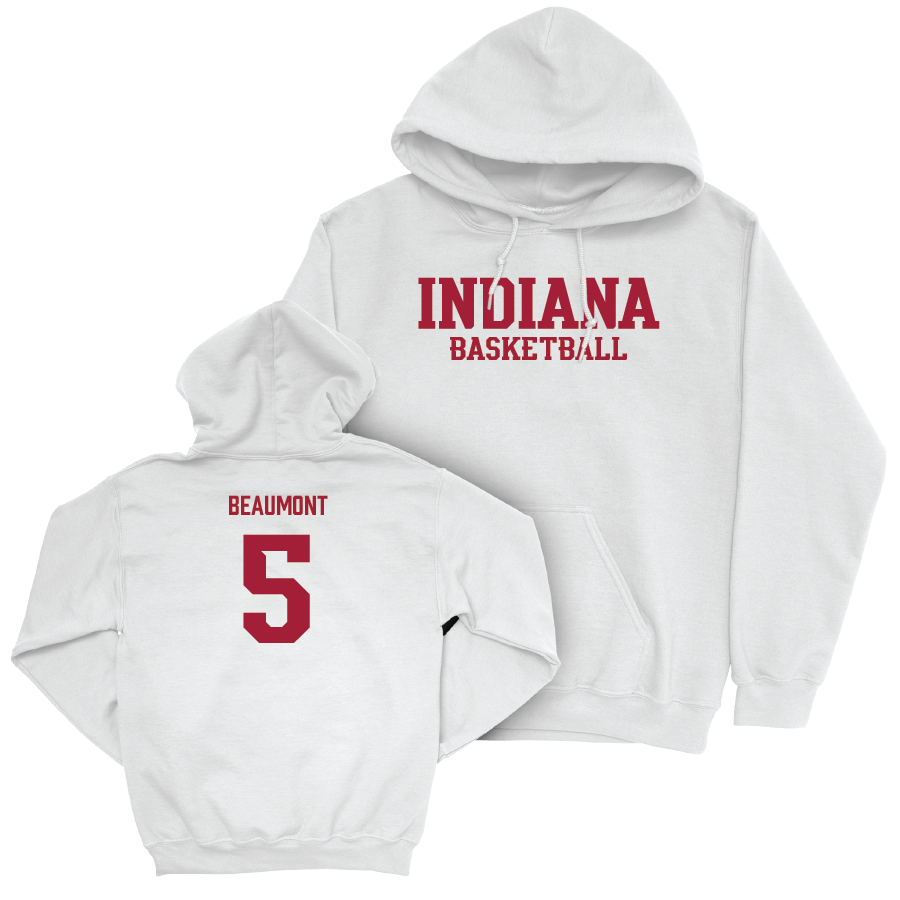 Women's Basketball White Staple Hoodie - Lenée  Beaumont | #5 Youth Small