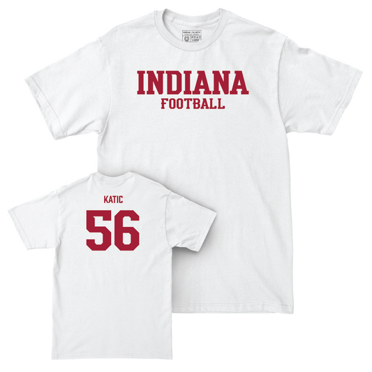 Football White Staple Comfort Colors Tee - Mike Katic | #56 Youth Small